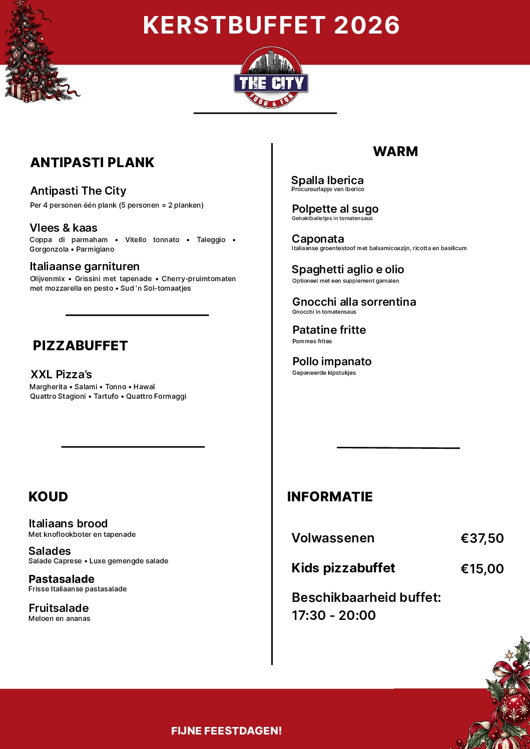 The City – Kerstbuffet 2026